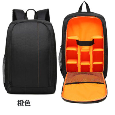 Mochila Fotográfica para Câmaras DSLR e Mirrorless, Preto e Laranja