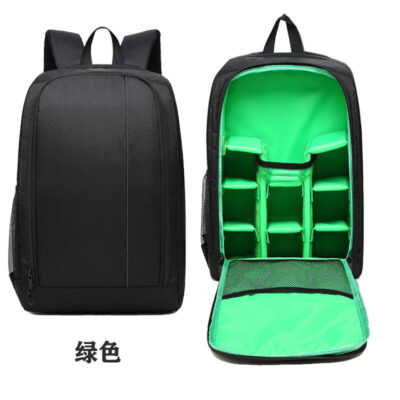 Mochila Fotográfica para Câmaras DSLR e Mirrorless, Preto e Verde