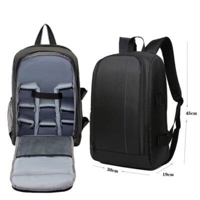 Mochila Fotográfica para Câmaras DSLR e Mirrorless, Preto e Cinza